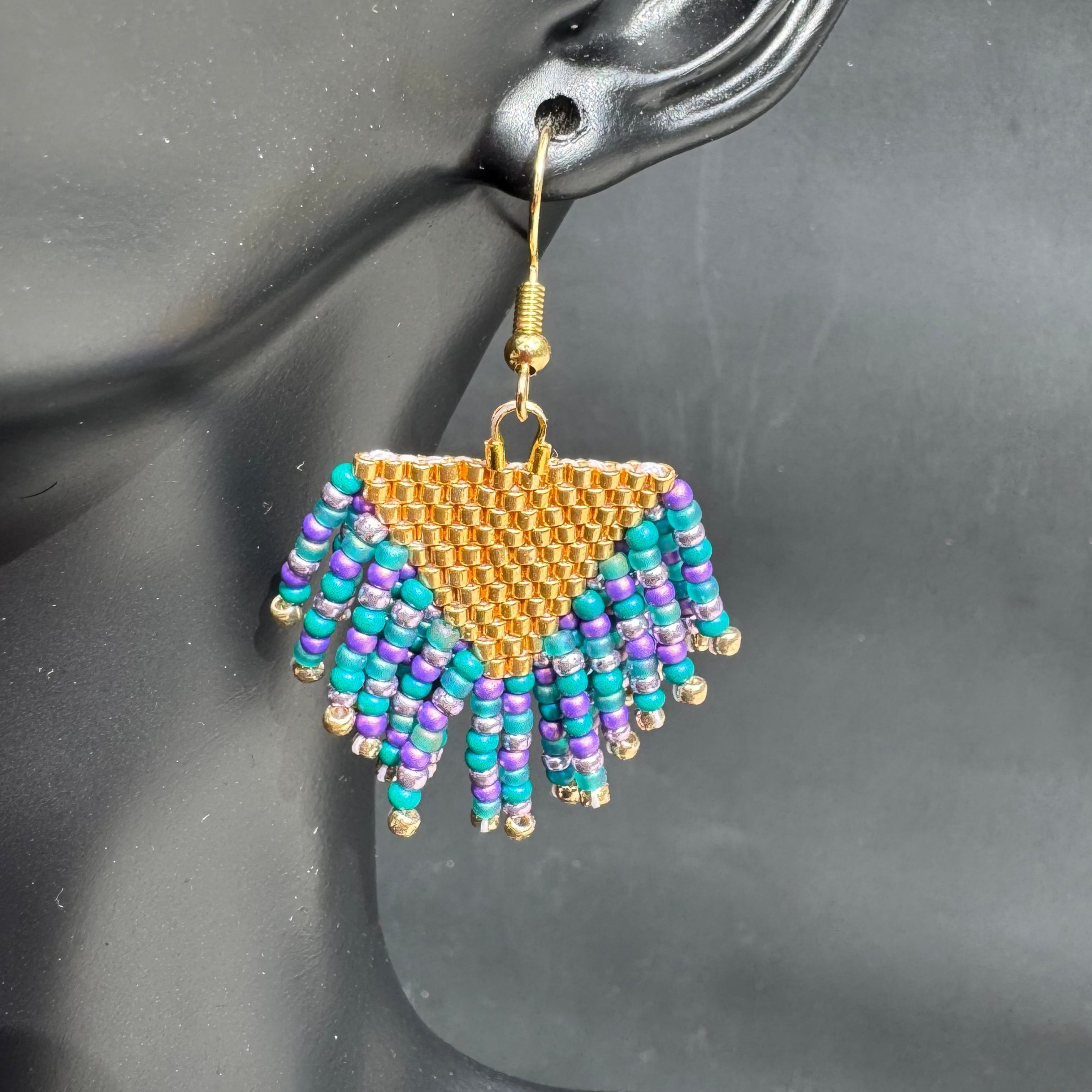 The Villa Earrings in "Mermaid Scales"