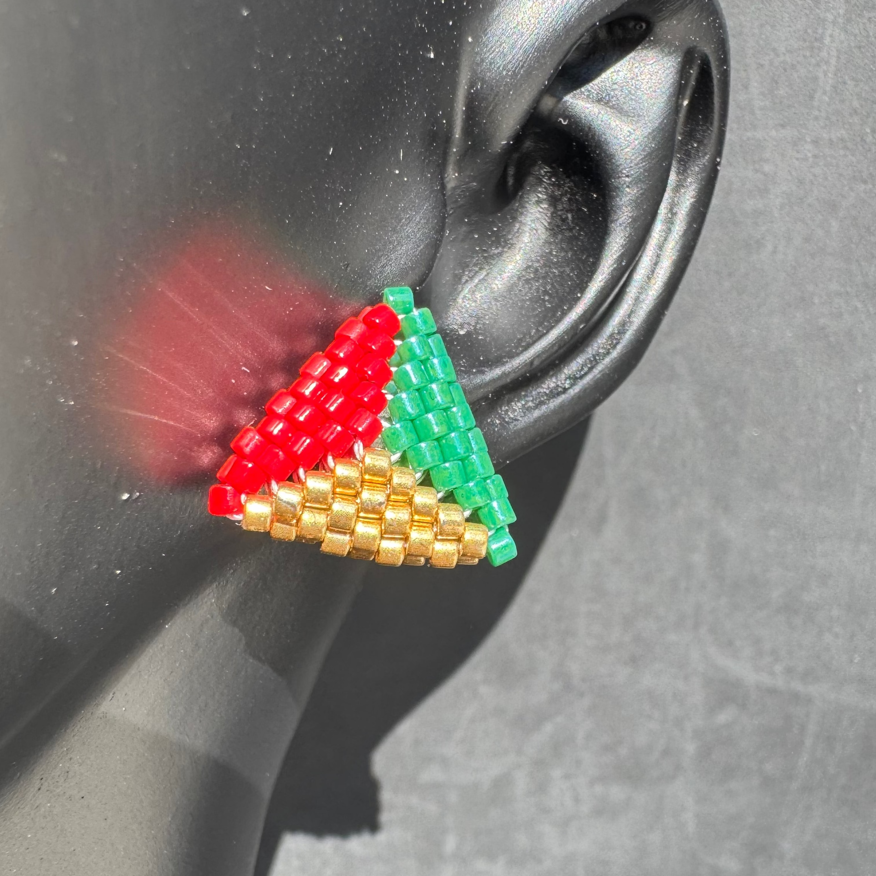 The Trifecta Stud in "Ice, Gold, and Green"